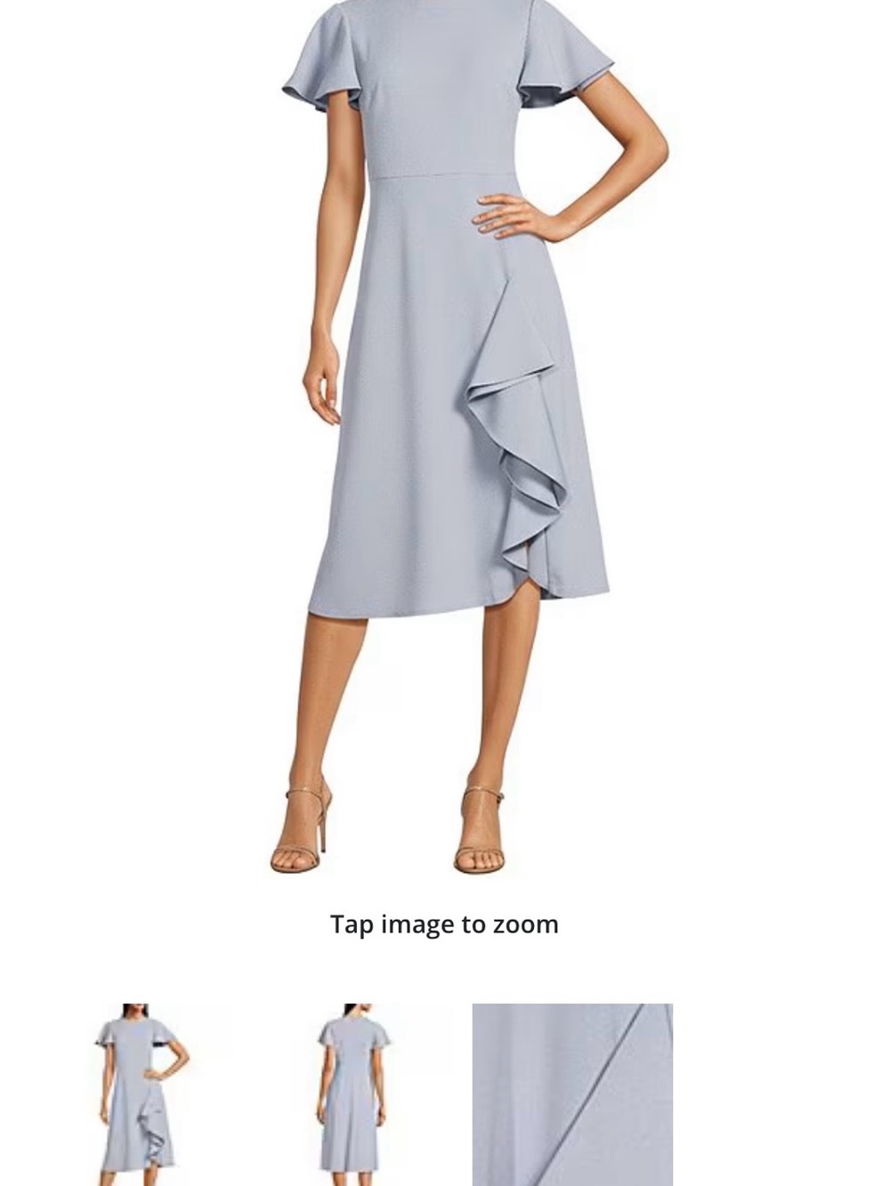 Calvin Klein Soft Light Blue Ruffle Midi Skirt